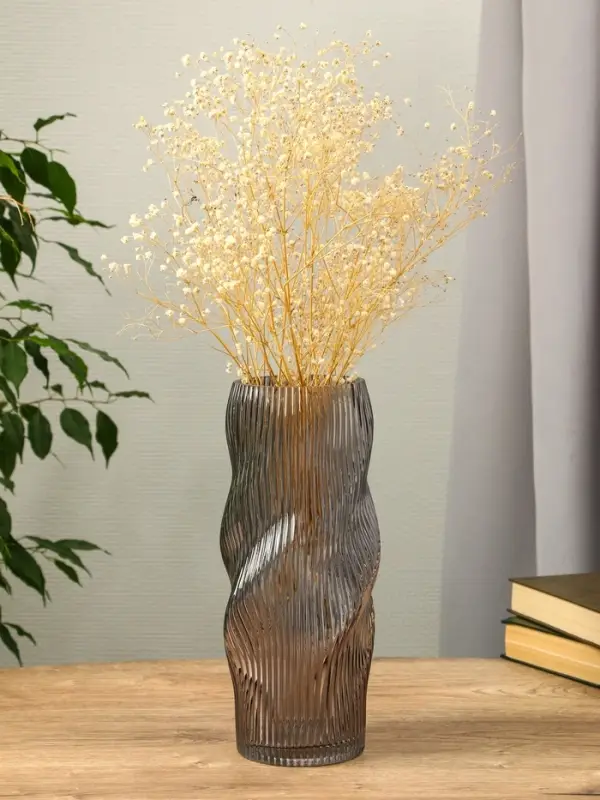 Ваза стекло настольная "Венди" 29х12х10 см, серый