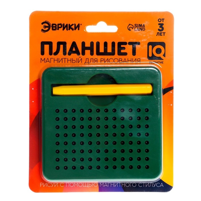 Планшет магнитный для рисования, 96 отверстий, зелёный