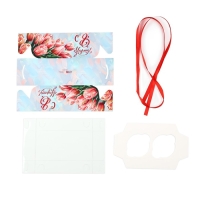 Коробка для капкейка &laquo;8 марта&raquo;, 16 х 8 х 7.5 см