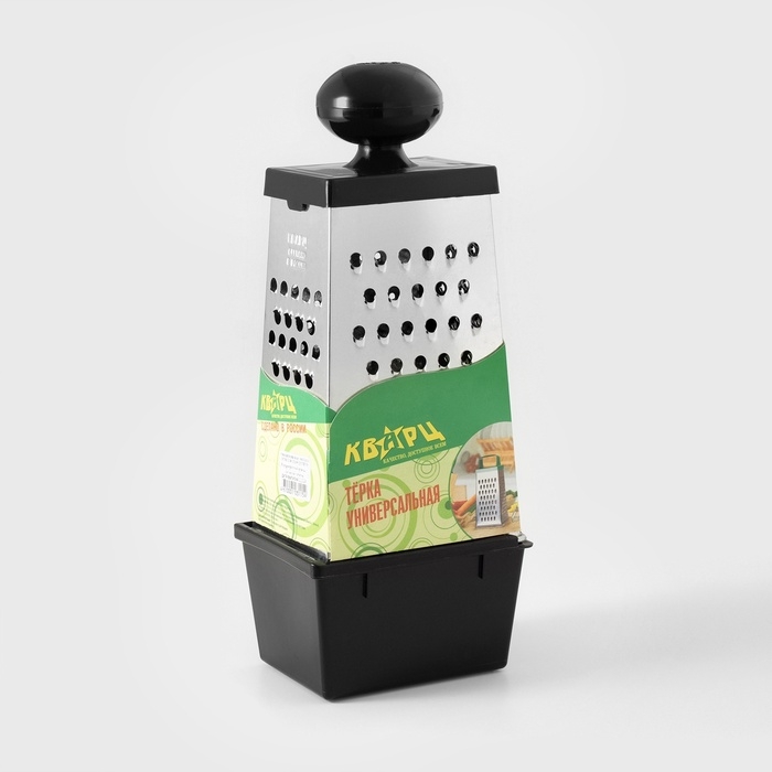 Тёрка Доляна &laquo;Комфорт&raquo;, 4 грани, с контейнером 450 мл, ручка круглая, 28&times;12&times;9 см, цвет МИКС