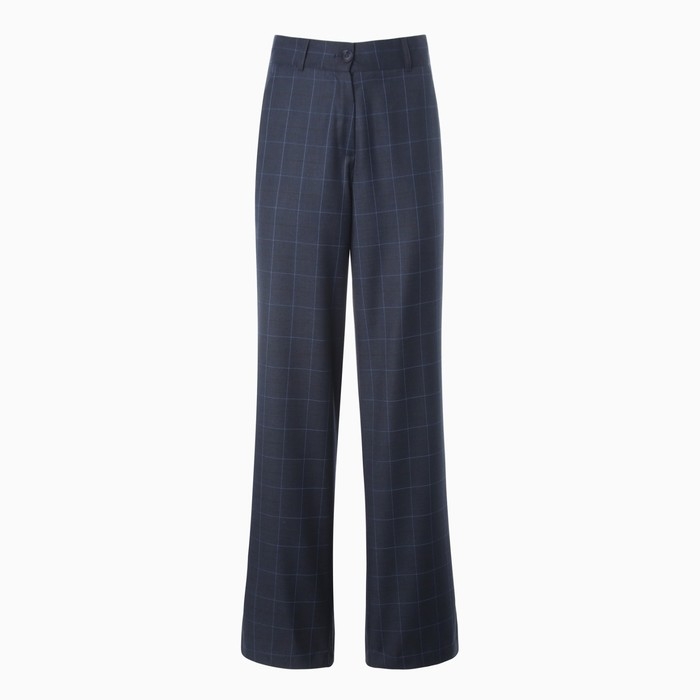 Брюки женские в клетку MINAKU: Classic цвет синий,р-р 48