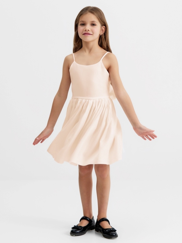 Платье для девочки, MINAKU :Party Dress, цвет молочный, рост 128 см