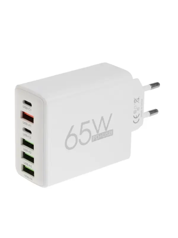 Сетевое зарядное устройство Luazon LZZ-23, 4 USB, 2 Type-C, 3 А, белое