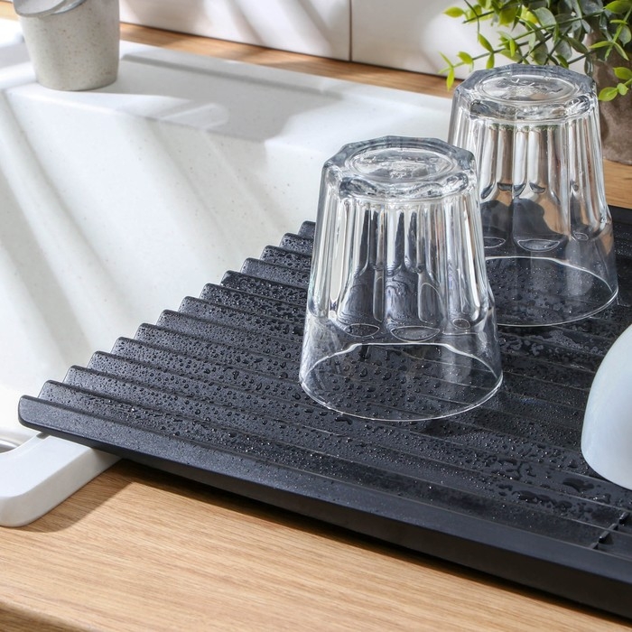 Сушилка для посуды, 40,5&times;33 см, цвет чёрный
