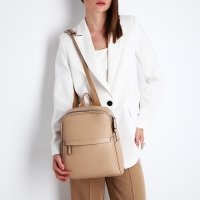 Рюкзак женский из искусственной кожи на молнии, 1 карман, цвет бежевый Рюкзак женский из искусственной кожи на молнии, 1 карман, цвет бежевый