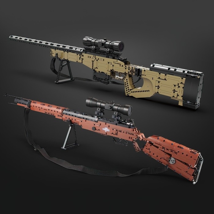 Конструктор техно &laquo;Винтовка с прицелом&raquo;, стреляет, 6 пуль в комплекте, 653 детали