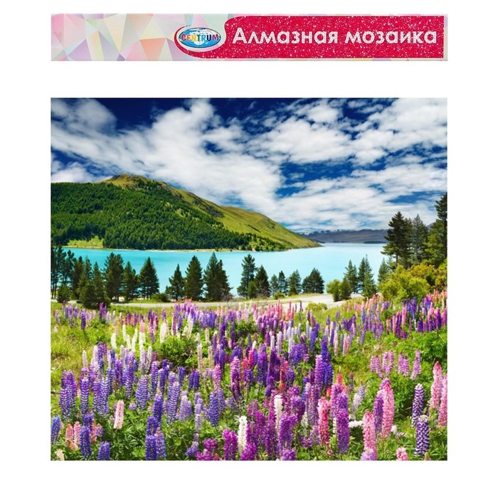 Алмазная мозаика &laquo;Пейзаж с озером&raquo;, 40 &times; 50 см, без подрамника, частичное заполнение