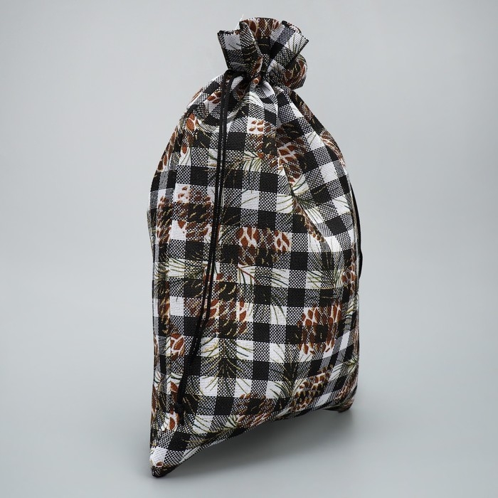 Мешочек подарочный холща &laquo;Клетка&raquo;, 20 х 30 см +/- 1.5 см, Новый год