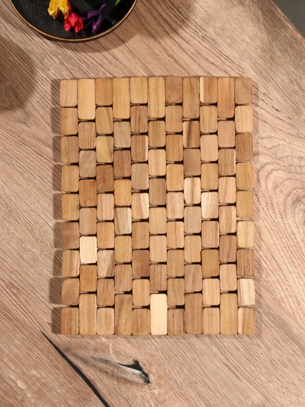Коврик из тикового дерева, 30х20х0,7 см