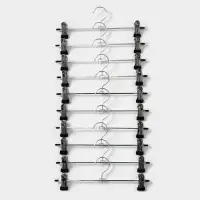 Вешалка для брюк и юбок с зажимами, 30&times;10 см, серебряная