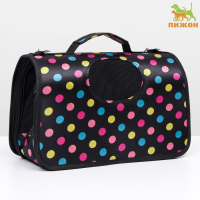 Сумка - переноска для животных "Горошек", чёрная, размер S, 37,5 х 17 х 22 см Сумка - переноска для животных "Горошек", чёрная, размер S, 37,5 х 17 х 22 см