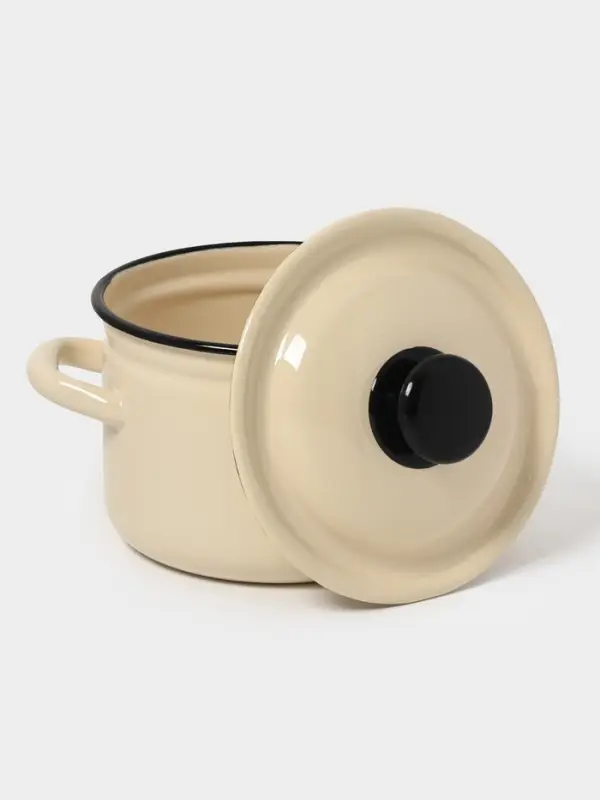 Кастр.цил.борт. 2л (слоновая)Без декора