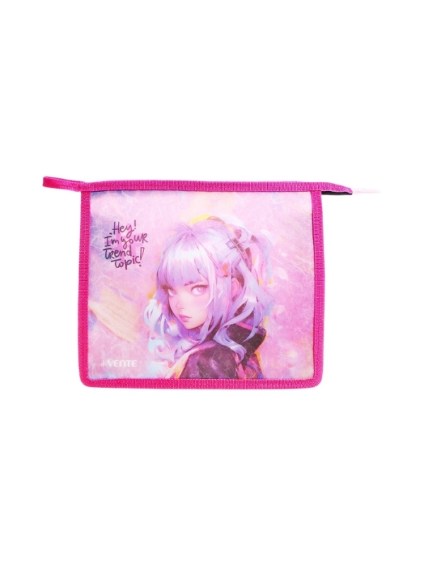 Папка для тетрадей А5, 243х200х80 мм, deVENTE "Hey Girl", молния сверху, пластик, для девочки