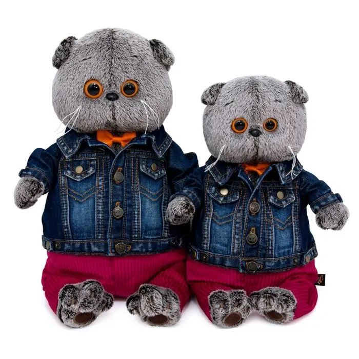 Мягкая игрушка &laquo;Басик в джинсовой куртке и малиновых штанах&raquo;, 30 см