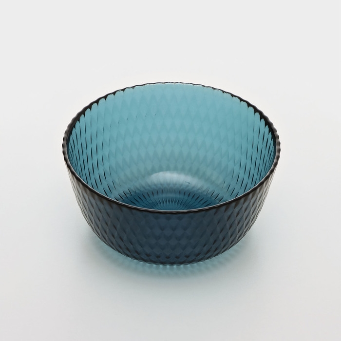 Салатник стеклянный &laquo;Идиллия&raquo;, d=12 см, цвет лондон топаз