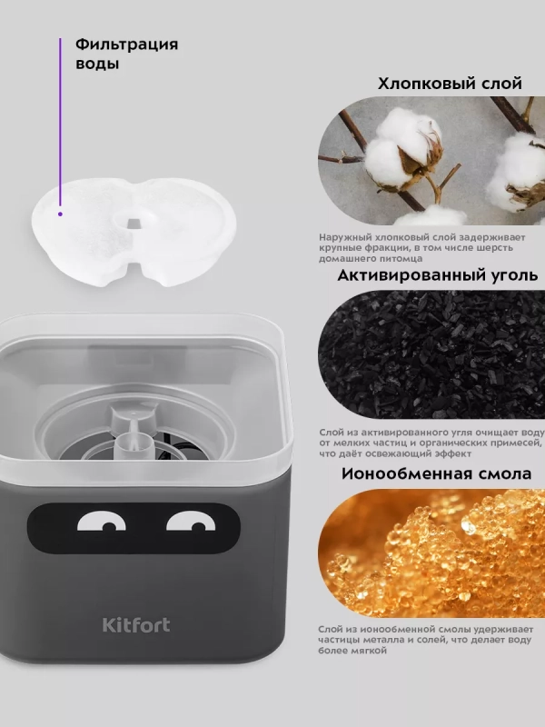 Поилка для кошек автоматическая фонтанчик КТ-4047 - 2 л