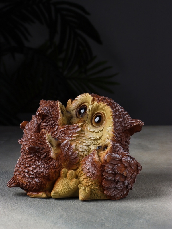 Копилка сова "Счастливая мама" 18 см, коричневый