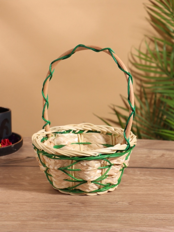 Корзина плетеная 17x17x22 см, ротанг