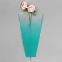 Пакет конус для цветов, &laquo;Переход&raquo;, 29+10&times;45 см, зелёный