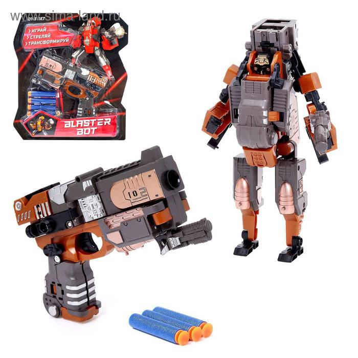 Робот-бластер «Титан», трансформируется, в комплекте 3 мягкие пули, цвет коричневый Робот-бластер «Титан», трансформируется, в комплекте 3 мягкие пули, цвет коричневый