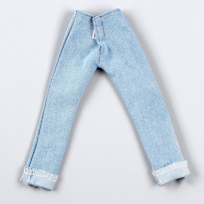 Джинсы для кукол мужчин, длина &mdash; 18 см, цвет голубой