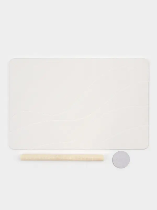 Коврик из диатомитового камня SAVANNA, 40х60 см, толщина 1 см, цвет белый