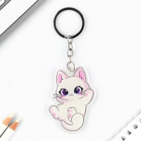 Брелок для ключей детский акриловый "Котик", 5,1 х 6,2 см Брелок для ключей детский акриловый "Котик", 5,1 х 6,2 см