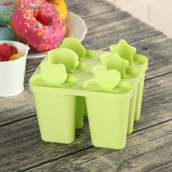 Форма для мороженого Доляна &laquo;Нега&raquo;, 6 ячеек, цвет МИКС