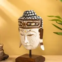 Сувенир &laquo;Голова Будды&raquo;, 10&times;16&times;27 см, дерево, белый