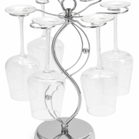 Подставка для бокалов, серебристая, на 6 бокалов Подставка для бокалов, серебристая, на 6 бокалов