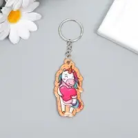 Брелок для ключей на кольце &laquo;Единорожка с сердцем&raquo;, ПВХ мягкий, 5.9&times;3 см