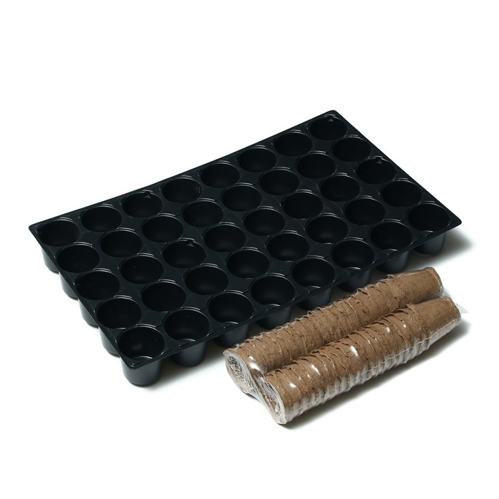 Набор для рассады: торфяной горшок 6 &times; 6 см, кассета на 40 ячеек, Greengo