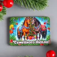 Набор новогодних магнитов 6 шт "Семейного тепла" 6х4,5 см