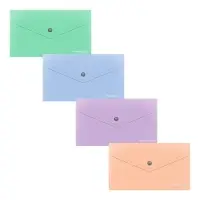 Папка-конверт на кнопке С6, 180 мкм, ErichKrause "Matt Pastel Bloom", непрозрачная, тиснение "песок", микс