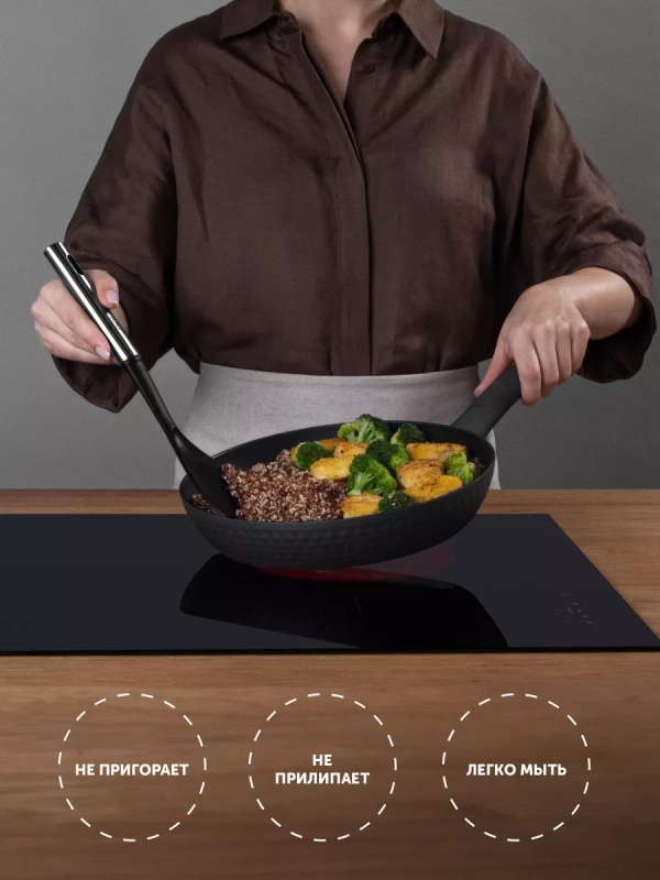 Сковорода с антипригарным Kontur 28F, 28 см индукция