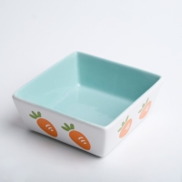 Миска керамическая квадратная "Морковки" 300 мл, 11 x 4,5 cм, зелёная