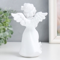 Сувенир полистоун "Малышка-ангелок со шляпкой" белоснежный" МИКС 9,5х6х14,7 см