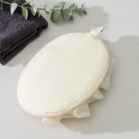 Мочалка для тела массажная со скрабером Доляна &laquo;Афродита&raquo;, 11&times;16 см, цвет бежевый