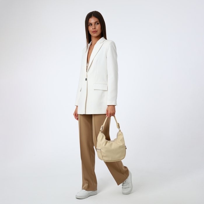 Сумка-мешок на молнии, наружный карман, цвет бежевый Сумка-мешок на молнии, наружный карман, цвет бежевый