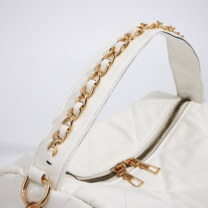 Сумка-багет на молнии, цвет белый Сумка-багет на молнии, цвет белый