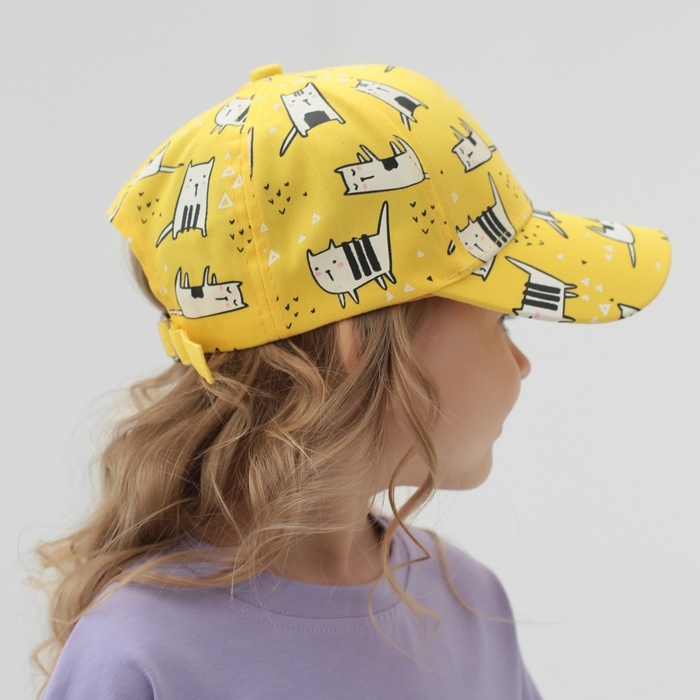 Кепка детская MINAKU Кепка детская MINAKU "Коты", цвет жёлтый, р-р 50