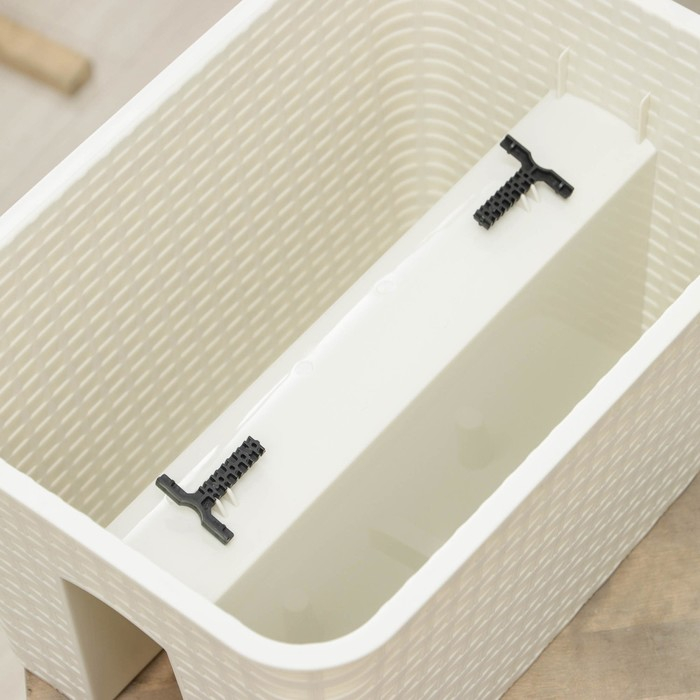 Кашпо на перила &laquo;Ротанг&raquo;, 12 л, цвет бежевый