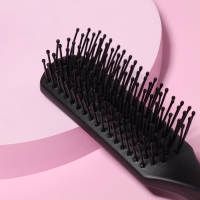 Расчёска массажная, 3,5 &times; 16,5 см, цвет чёрный
