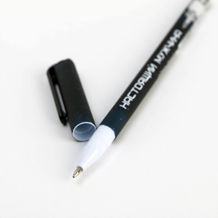 Ручка шариковая синяя паста 0.7 мм &laquo;Настоящий мужчина&raquo; пластик, в подарочной коробке