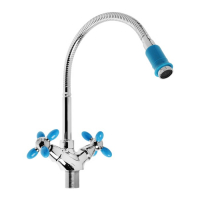 Смеситель для кухни Accoona A4882M, двухрычажный, с гибким изливом, синий/хром Смеситель для кухни Accoona A4882M, двухрычажный, с гибким изливом, синий/хром