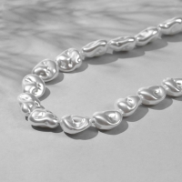 Бусины пластиковые на нити «Жемчуг» бобы 1,1×1,5×0,6 см, (набор 70 шт.), цвет белый Бусины пластиковые на нити «Жемчуг» бобы 1,1×1,5×0,6 см, (набор 70 шт.), цвет белый