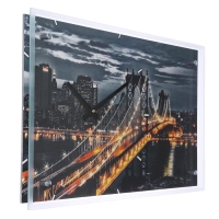 Часы-картина настенные, серия: Город, "Манхэттенский мост", 35х60 см