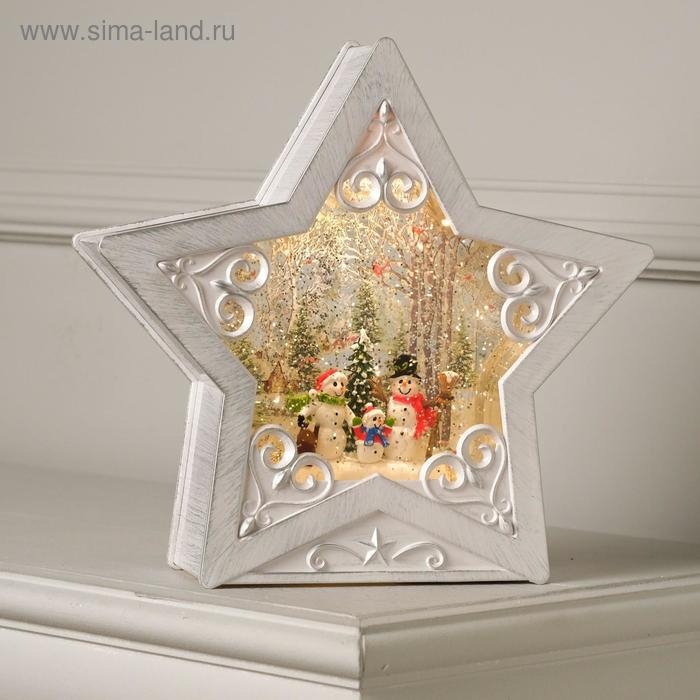 Светодиодная фигура «Снеговики у ёлки» 26 × 26 × 8 см, пластик, батарейки ААх3 (не в комплекте), свечение тёплое белое Светодиодная фигура «Снеговики у ёлки» 26 × 26 × 8 см, пластик, батарейки ААх3 (не в комплекте), свечение тёплое белое