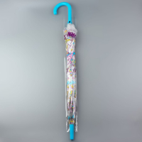 Зонт - трость полуавтоматический &laquo;Единороги&raquo;, 8 спиц, R = 43/60 см, D = 120 см, цвет МИКС