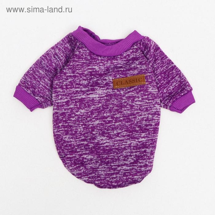 Свитер меланжевый, размер S (ДС 20, ОШ 23, ОГ 25 см), фиолетовый